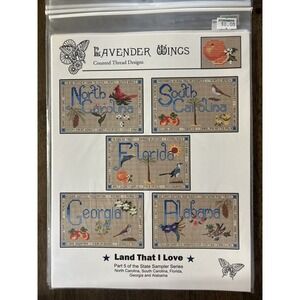 New Lavender Wings Land That I Love State Part 5 Counted Cross Stitch Pattern